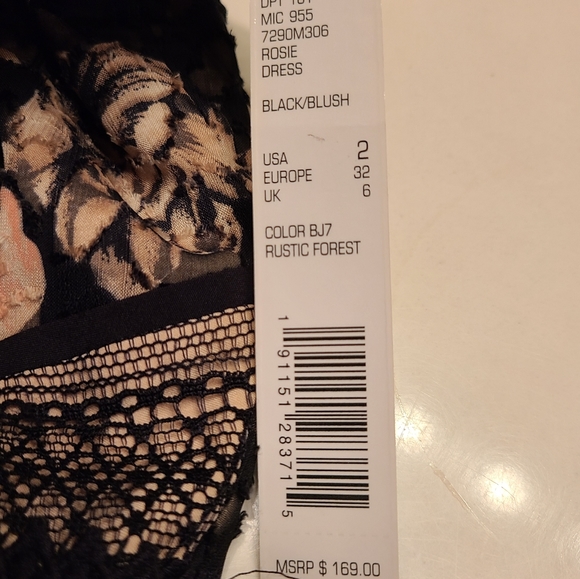 NWT Antonio Melani Floral Rosie High-Low Midi Dress Black & Blush Pink - Picture 6 of 8